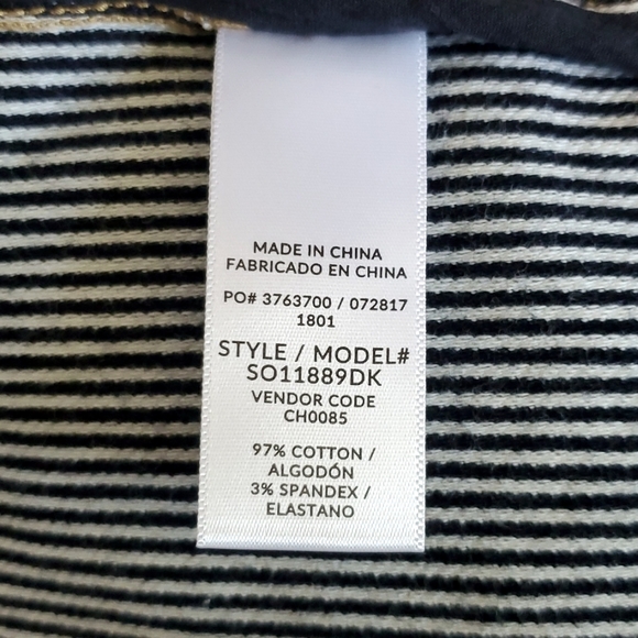 Splendid black-and-white striped button-up jean jacket US women's size x-large - Picture 5 of 6